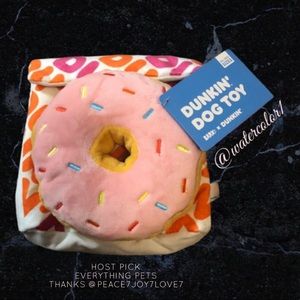 🆕 Dunkin x Bark Donut and Treat Bag Dog Toy
